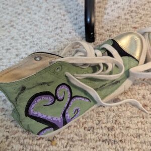 Green and Purple High-Top Sneakers